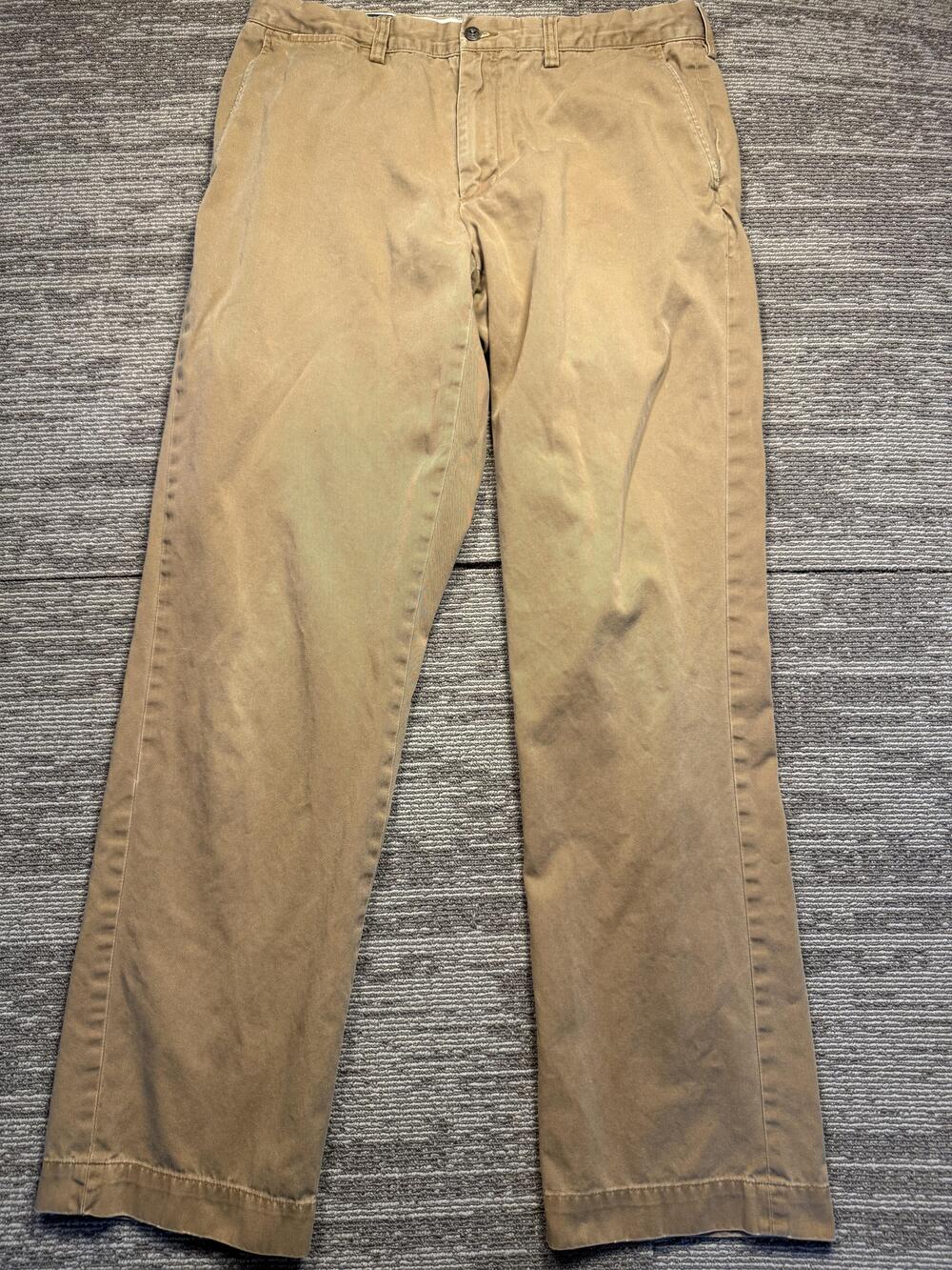 Polo Ralph Lauren Pants Mens 34x34 Beige Chino Flat Front Straight Leg Casual